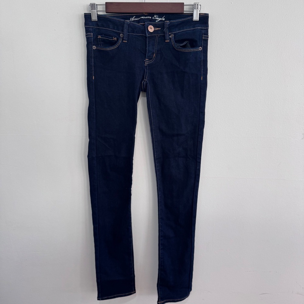 American‎ Eagle Outfitters Women Dark Wash Skinny Stretch Jeans Size 2